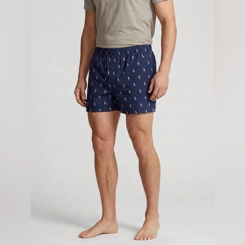 Polo by Ralph Lauren Navy Boxers with Pony Pattern All Over size L